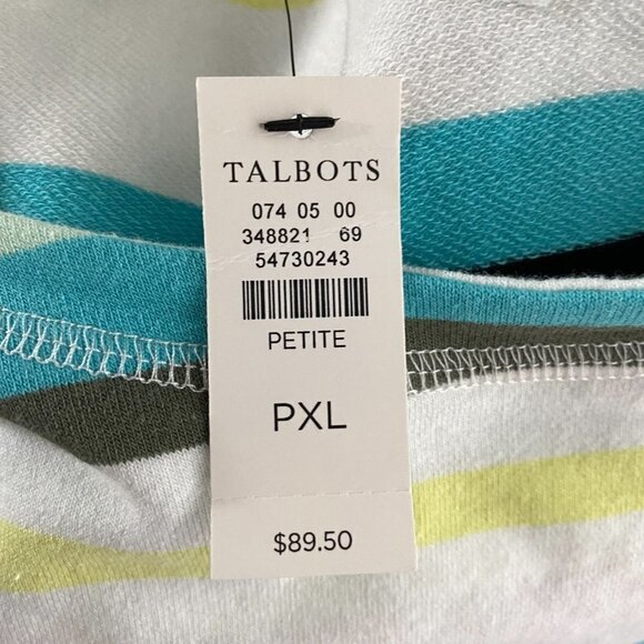 T By Talbots Dress Sleeveless Striped Cotton Blend NWT‎ Women's XLP Flawed - Picture 6 of 12